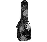 Zaino per ukulele da concerto, resistente custodia per ukulele con custodia, Ukulele tenore soprano da 10 mm, borsa imbottita nera tropicale plam alberi