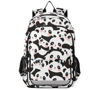 zaino personale per bambini 8-12: borse leggere libri per liceo in colori assortiti - cartoni animati panda carini bianco nero
