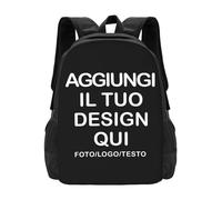 Zaino personalizzata il tuo con Foto Testo Nome o logo - personalizzabile, per bambini, unisex, Zaino scolastico leggero per studenti, viaggi, campeggio e ritorno a scuola