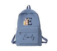 Zaino personalizzato Baby Bunny Rabbit Zaino per ragazze ragazzi bambino zaino per la scuola, Blu, 28*11*38cm