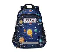 Zaino personalizzato con pianeti e stelle del sistema solare, per ragazzi, ragazze, bambini, personalizzabili, per viaggi, campeggio, palestra, escursionismo, Multi