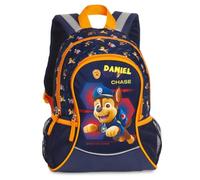 Zaino personalizzato Paw Patrol - Zaino per bambini ragazzi e ragazze con nome - Zaino per il tempo libero asilo Kita con tasche laterali a rete tasca anteriore, Chase - Blu scuro/Arancione, 35 x 27 x