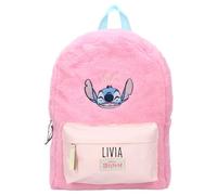 Zaino personalizzato per asilo Disney Stitch con nome ragazza - Piccolo zaino peluche bambini zaino casual con 2 scomparti 33 x 23 x 9 cm, Colore: rosa., 33 x 23 x 9 cm