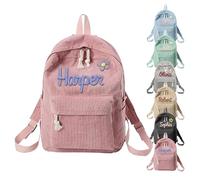 Zaino personalizzato per bambini con nome, zaino per bambini in velluto a coste personalizzato, zaino durevole per scuola materna e viaggi, regalo di compleanno per il ritorno a scuola per ragazzi e