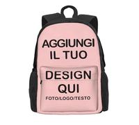 Zaino personalizzato per bambini e ragazzi - Aggiungi foto, testo, nome o logo - Leggero e pratico per scuola, viaggi e campeggio - Idea regalo perfetta per compleanno o laurea