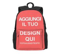 Zaino personalizzato per bambini e ragazzi - Aggiungi foto, testo, nome o logo - Leggero e pratico per scuola, viaggi e campeggio - Idea regalo perfetta per compleanno o laurea