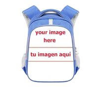 Zaino Personalizzato per Bambini, Stampa Di Foto/immagine Personalizzata, Design A Fumetti, Borsa per La Scuola, Regalo Perfetto per Bambini. Blue,16 inches