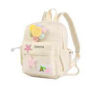 Zaino Personalizzato per Bambini Zainetto con Nome Zaino Regolabile Bear Sunflower Regalo per Figlio Figlia Amico Zaino da Viaggio per la Scuola Primaria Dell'infanzia (Gerbera-Bianco)