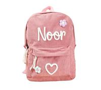 Zaino Personalizzato per Bambini - Zaino in Velluto a Coste con Nome Ricamato, Zainos Scolastico in Corda di Cotone, Regalo per Bambine/Bambini - Ideale per la Scuola