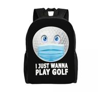 Zaino Personalizzato Voglio solo giocare a Golf Donne Uomini Libreria di base per la scuola College Golfer Divertenti Borse per palline da golf Regali per le vacanze all'aperto per tempo libero