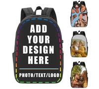 Zaino personalizzato, Zaino per laptop personalizzato, Personalizza il tuo zaino casual con il tuo nome/immagine/testo/logo, Ideale per scuola, Viaggi ed avventure all'aperto, Regalo personalizzato