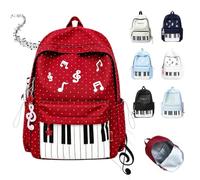 Zaino pianoforte, graziosa borsa for libri in nylon pois, zaino leggero