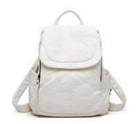 Zaino Piccolo Carino In Morbida Pelle PU - Borsa Da Scuola Per Ragazze, A Libro, A Tracolla, Fashion Daypack Chic (Bianco)