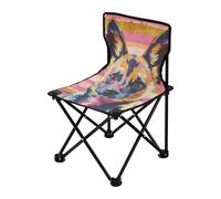 Zaino pieghevole colorato africano con cane selvatico rosa oro a righe sedie da spiaggia per adulti sedia pieghevole ultra leggera con borsa per il trasporto sedie da trekking zaino zaino ultraleggero
