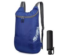 Zaino pieghevole da viaggio, leggero, pieghevole, con design impermeabile, zaino compatto per campeggio, ciclismo, avventure all'aria aperta, palestra, gite di un giorno e vacanze, blu navy, Refer to