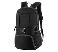 Zaino Pieghevole Leggero 35L, Impermeabile Zaino da Viaggio Zainetto Piccolo, Zainetto Richiudibile Zaino Hiking Salvaspazio, per Donna Uomo Trekking Viaggi Brevi Escursioni Ciclismo (Nero)
