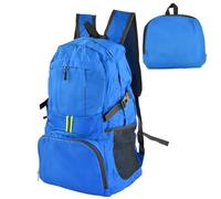 Zaino Pieghevole Leggero 35L, Impermeabile Zaino da Viaggio Zainetto Piccolo, Zainetto Richiudibile Zaino Hiking Salvaspazio, per Donna Uomo Trekking Viaggi Brevi Escursioni Ciclismo (Blu)