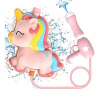 Zaino pistola ad acqua, pistola ad acqua per bambini, giocattolo per bambini, con serbatoio d'acqua da 2000 ml, giocattolo per l'estate, la spiaggia e la piscina (rosa)