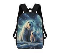 Zaino Polar Bears Northern Lights per uomo e donna, zaino resistente per laptop da 17 pollici, borsa leggera per libri per viaggi, lavoro