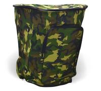 Zaino portafunghi verde mimetico con cesta Gerla in vimini per raccolta castagne