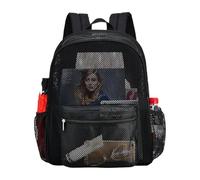 Zaino portatile in rete, leggero e resistente, zaino per studenti universitari, borsa semi trasparente in rete robusta con tasche, comodo viaggio scolastico, palestra all'aperto, spiaggia