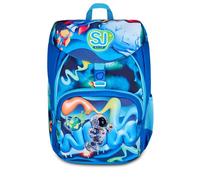 SJ GANG STYLE JAM GANG Zaino Scuola Primino SPACE RIDE, Blu, 20L, Monoscomparto, Doppia tasca frontale, Tasca portaborraccia, Applicazione Astronauta 3D, Scuola elementare, Bambino