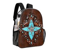 Zaino Primitive CowMan Western Country Brown Star Rustic Daypack, borsa a tracolla antifurto multiuso trasparente, grande capacità, zaino da palestra per escursioni all'aperto con cerniere lisce