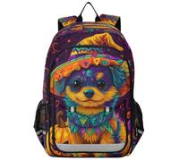 zaino principessa bambini 8-12: libreria moderna per ragazzi in colori assortiti - Cute Halloween Puppy Neon Color