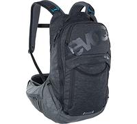 Zaino protettivo EVOC TRAIL PRO 16l per escursioni giornaliere e trail riding (taglia: L/XL, protezione dorsale LITESHIELD PLUS, estremamente leggero, ampie alette per i fianchi), Nero / Carbon Grey