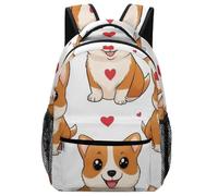 Zaino Puppy Welsh Corgi And Heart Cute Funny Dog Daypack Unisex Zaini Resistente Backpack Per Notebook Campeggio Office