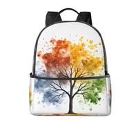 Zaino quattro stagioni albero per donne uomini acquerello adolescente scuola borsa bookbag casual Daypack per college viaggi lavoro