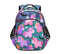 Zaino quotidiano per ragazzi ragazze borsa da scuola adolescenti ragazzi casual spalla Daypack 17 pollici M Size carino unicorno rosa zucca per Halloween