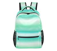 Zaino Rainbow Tie Dye con design multi tasca per scuola e viaggio, Turchese Verde Stripe, Medium, Zaino casual per la scuola | Grande zaino con vestibilità regolabile sulle spalle, silhouette strutturata per viaggi nel fine settimana