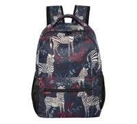 Zaino Rainbow Tie Dye con design multi tasca per scuola e viaggio, Zebra Jungle Dark, Medium, Zaino casual per la scuola | Grande zaino con vestibilità regolabile sulle spalle, silhouette strutturata per viaggi nel fine settimana