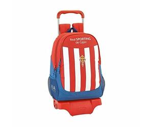 Zaino Real Sporting De Gijon Ufficiale , Scolastico, Con Trolley Safta