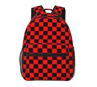 Zaino Red Black Checkered Flag Zainetto Leggero Zaini Trekking Backpack Per Scuola Computer Escursioni