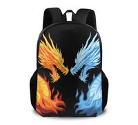 Zaino Red Blue Ice Fire Flame Dragon Backpack Trekking Daypack Unisex Zaini Per Viaggio Computer Campeggio