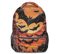 Zaino retrò con pipistrelli volanti al chiaro di luna, zaino casual unisex, zaino per laptop Dark Academia, Stile 1, L