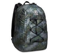 Invicta Zaino Reversibile Invicta Twist, Verde e Nero, 2 zaini in 1, Scuola & Tempo Libero