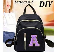 Zaino ricamato con lettera fai-da-te, zaino mini unisex alla moda con cerniera, adatto per uso quotidiano, design classico minimalista per donne, casual e portatile, adatto per ragazze adolescenti, st