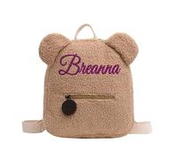 Zaino Ricamato Personalizzato Con Qualsiasi Nome, Zaino Casual Personalizzato Per Bambini E Bambine, Borsa Piccola E Carina La Moda Femminile, Mini Borsa Per Bambini Per La Scuola, Viaggio(Khaki)