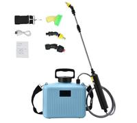 Zaino Rociatore 5L, spruzzatura da giardino elettrico con stelo regolabile, 3 ugelli di nebbia per la pulizia 'irrigazione, USB ricaricabile per erba, giardino, fattoria (Azul)