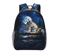 Zaino Romantic Night Wolf Moonlit Forests Animal Celestial Wildlife Zaino Da Scuola Trekking Zainetto Grande Zaini Per Notebook Office Outdoor