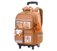 Zaino Rotolante - Zaino Capybara | BASSA DELLE DONNE | Giorni A Scomparsa Rolls Daypacks Con Ruote | Valigia Per Bagagli A Grande Capacità Regolabile In Altezza Per Ragazze Per Bambini Aeroplano Da