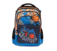 Go Pop - Zaino Modello Slam Dunk, 3 Scomparti,Tasche Interne E Laterali Porta Borraccia, Schienale E Spallacci Imbottiti, Con Fascia Personalizzata E Pop Up, Lt 24, Dim 32x44x19, Scuola Elementare