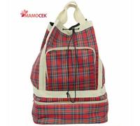 ZAINO sacca shopping spesa borsone viaggio tela scozzese cesto confezioni gadget
