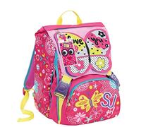 ZAINO SCHOOLPACK SEVEN SDOPPIABILE BIG SJ GANG GIRL CON PATTINE SFOGLIABILI + ASTUCCIO 3 ZIP ROSA FARFALLA