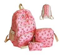 Zaino scolastico, 3pcs/set simpatico zaino di capacità Girls School Borse con sacca multi-tasca, book con cerniera con cinghia regolabile per adolescenti