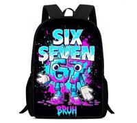 Zaino scolastico 67 Meme per bambini | Zaino Scolastico Nero Leggero Divertente Cool Graffiti Al Neon SIX SEVEN BRUH Ruba uno Zaino Brainrot Regali