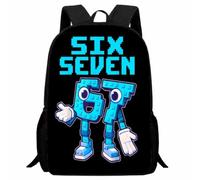Zaino scolastico 67 Meme per bambini | Zaino Scolastico Nero Leggero Divertente Cool Graffiti Al Neon SIX SEVEN BRUH Ruba uno Zaino Brainrot Regali